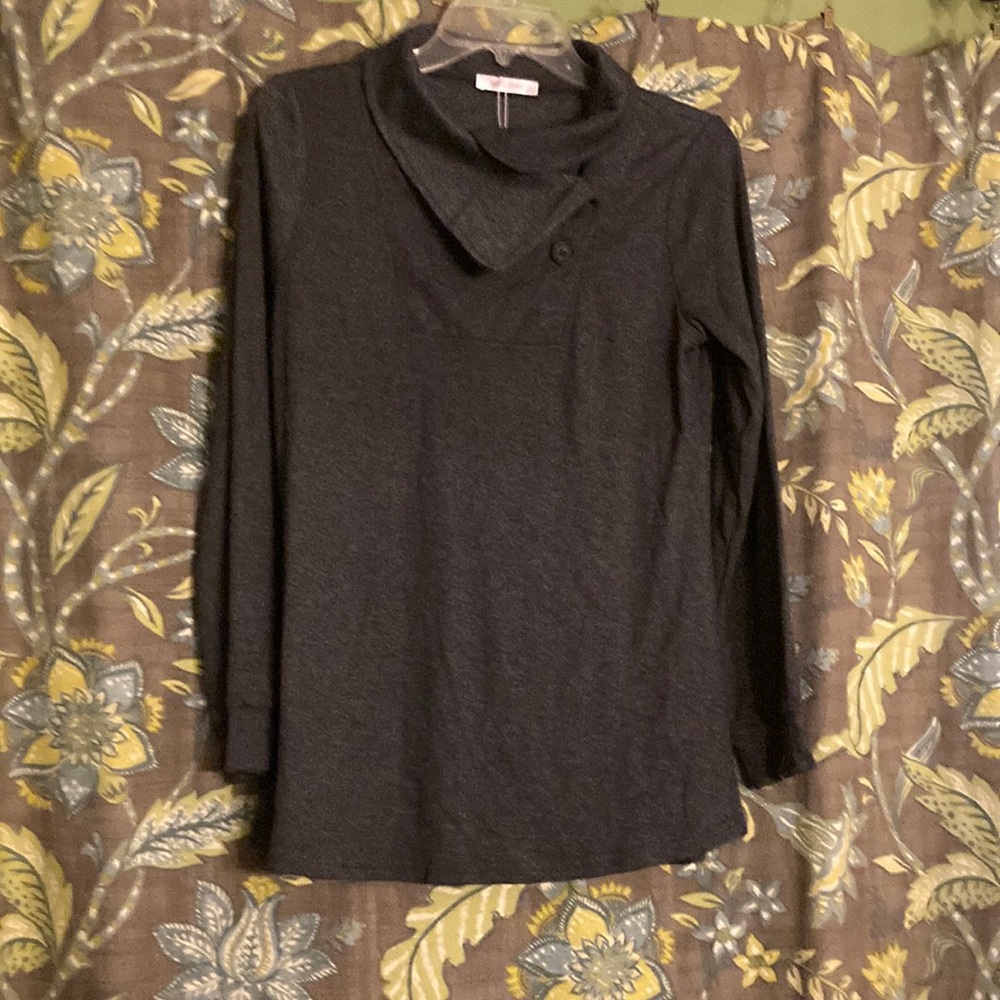 Bluetime Long Sleeve Cowl Neck Button Tunic Tops Lightweight Sweatshirts